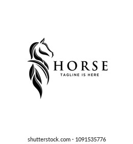 Back View Tail Horse Logo