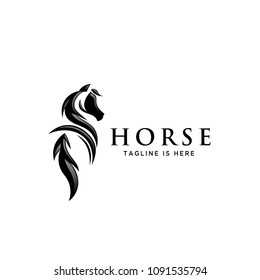 Back View Tail Horse Logo