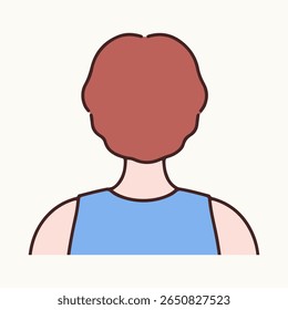 Back view of man’s upper body – vector illustration