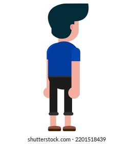 back view vector graphic illustration perfect for children's story books, videos or for illustration on the web