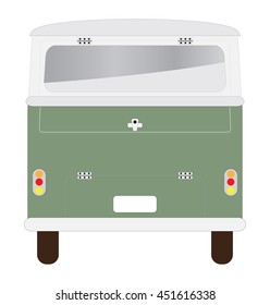 Back view of Vintage Passenger van car