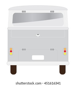 Back view of Vintage Passenger van car