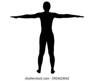 Back view of woman with outstretched arms