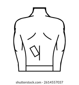 back waxing female line icon vector. back waxing female sign. isolated contour symbol black illustration