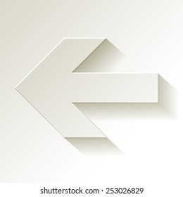 Back white arrow on white background