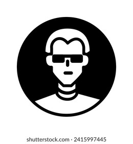 Back and white avatars of man. A minimalistic and expressive monochrome design feature a man's avatar, inviting viewers to delve into the intricate world of emotions. Vector illustration.