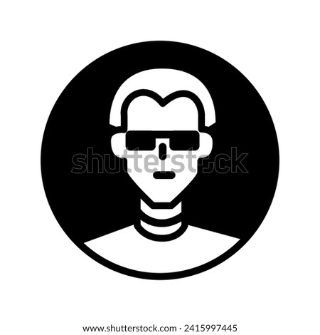 Back and white avatars of man. A minimalistic and expressive monochrome design feature a man's avatar, inviting viewers to delve into the intricate world of emotions. Vector illustration.