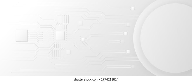 Back and white chip security circuit board electronic or electrical line engineering technology concept vector background 