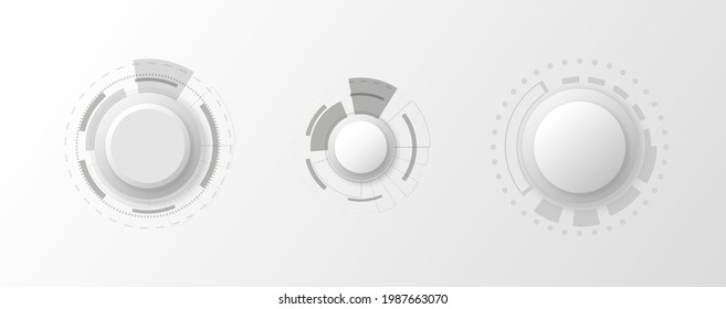Back and white circle pattern engineering technology abstract concept, vector background 
