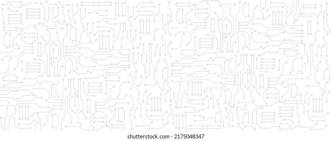 Back and white circuit electronic or electrical line with circle engineering technology concept vector background 