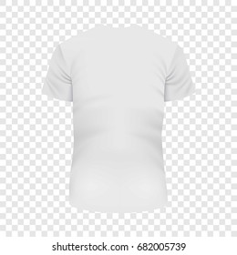 Back Of White Tshirt Mockup. Realistic Illustration Of Back Of White Tshirt Vector Mockup For Web