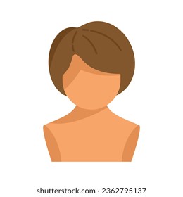 Back wig icon flat vector. Head style. Fashion model isolated