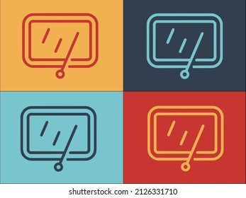 Back Windshield Car Dashboard Logo Template, Simple Flat Icon Of car,windshield,dashboard