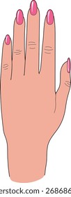 Hand einer Frau mit Maniküre einzeln auf weißem Hintergrund	