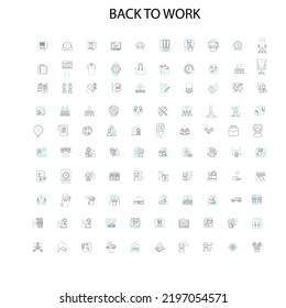 Back To Work Icons, Signs, Outline Symbols, Concept Linear Illustration Line Collection