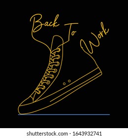 back to work shoes gold line art vector