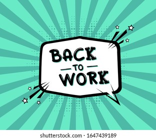 back to work speech bubble banner poster text sticker