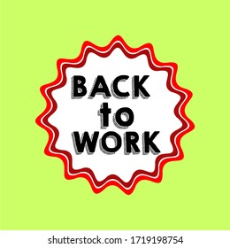 Back to work vector text vintage