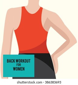 back workout for woman fitness icon gym equipment center barbell