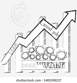 Back to work.Welcome back.Time to work.Business scene with mechanism.Success.
