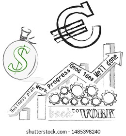 Back to work.Welcome back.Time to work.Business scene with mechanism.Success.