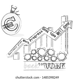 Back to work.Welcome back.Time to work.Business scene with mechanism.Success.