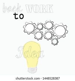 Back to workWorking scene with bulb and mechanism.Good idea.Success.
