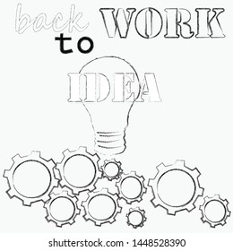 Back to workWorking scene with bulb and mechanism.Good idea.Success.
