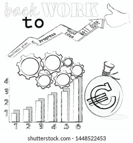 Back to work.Working scene with mechanism.Finance.Success.