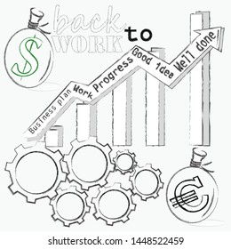 Back to work.Working scene with mechanism.Finance.Success.