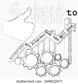 Back to work.Working scene with mechanism.Finance.Success.