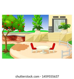 Back Yard Cartoon For Your Design
