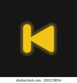 Back yellow glowing neon icon