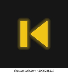 Back yellow glowing neon icon