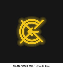 Icono de neón amarillo brillante