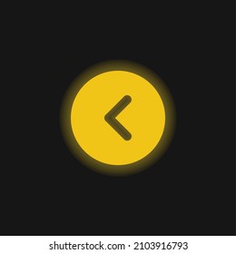 Back yellow glowing neon icon
