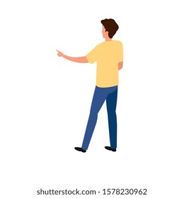 back young man avatar character icon vector illustration design