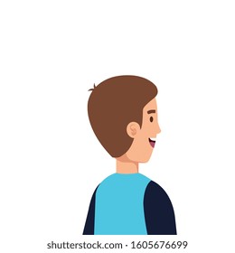 back young man avatar character icon vector illustration design