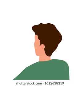 back young man avatar character icon vector illustration design
