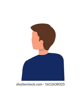back young man avatar character icon vector illustration design