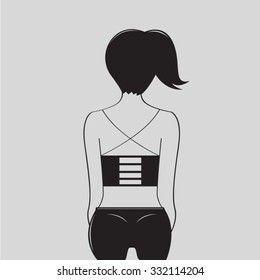 Back young woman ,vector