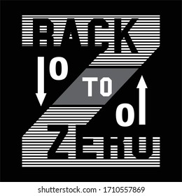 back to zero typography, vector illustration