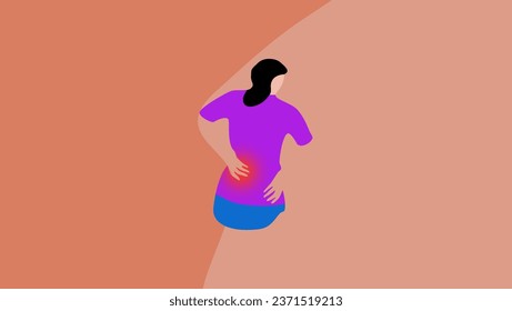 backache, high quality  vector color illustration