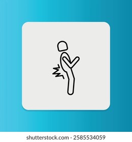 Back-ache icon.  Editable stroke. Vector illustration.