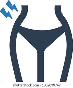 Backache Icon n white background.