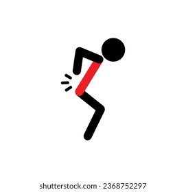 backache icon on white background