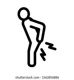 Backache Icon Vector. Outline Backache Sign. Isolated Contour Symbol Illustration