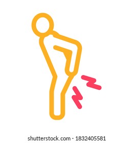 Backache Symbol Vektorgrafik. Outline-Backache-Zeichen. Illustration des isolierten Stumpfsymboles