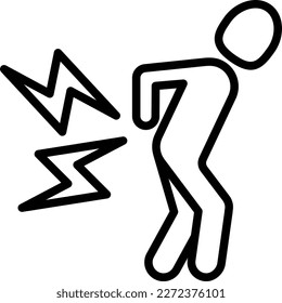 Backache, radiculitis thin line icon. Modern vector illustration.