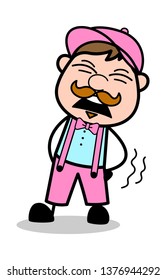 Backache - Retro Delivery Man Vendor Vector Illustration
